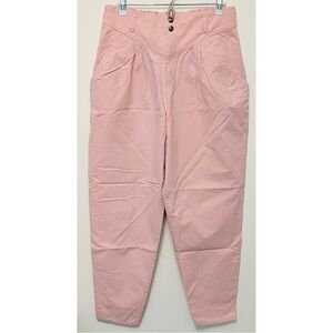 Cherokee • 16 • Vintage 80s High-Waist Tapered Pants Light Pink Cotton